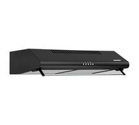 HEINNER CH-400-BK 60cm Stainless Steel, Vent Hood - 326.4 m³/h Extraction, 2×60W Motor, LED Light, Dual Aluminum Filters, 3-Speed Control, 5-Year Warranty (Black)