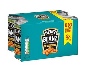 Heinnz Beanz Family Pack - 6 x 415g - Each Serving Counts As 1 Of Your 5 a Day Making Them The Perfect Snack Or Accompaniment To Your Meal.
