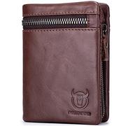 HEINSTON Genuine Leather RFID Blocking Mens Wallet with Zipper Around, 17 Card Slots, ID Window Card Case with Zip Coin Pocket & Gift Box