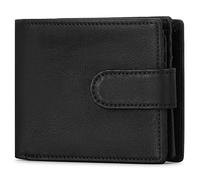 HEINSTON Mens Wallet Large Capacity Genuine Leather RFID Blocking Bifold Wallets for Men with ID Window and 15 Card Slots, Type 1 Black03, One Size