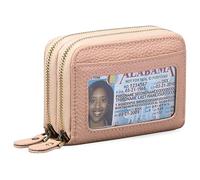 HEINSTON Small Genuine Leather Wallet for Women, RFID Blocking Credit Card Holder Wallet, A29 Light Pink, One Size