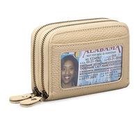 HEINSTON Small Genuine Leather Wallet for Women, RFID Blocking Credit Card Holder Wallet, A32 Light Yellow, One Size