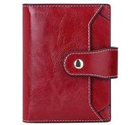 HEINSTON Small Genuine Leather Wallet for Women, RFID Blocking Credit Card Holder Wallet, C03 Wax Wine Red, One Size