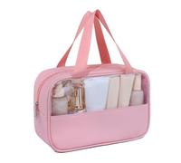 HEINSTON Travel-friendly Cosmetic Case Zipper Makeup Organizer Large Capacity Bag Waterproof Clear Pvc Portable Handle Dustproof Multifunctional Travel Black S, Pink, L