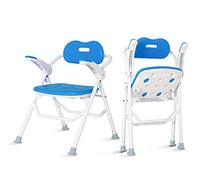 HEINSY Foldable Upgraded Shower Chair with Armrests and Back,Heavy Duty Folding Bathtub Chair with Thicker Shower Seat for Elderly,Handicap,Disabled, Seniors & Pregnant,Supports Up to 400 lbs.