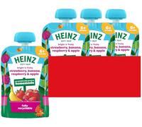 Heinz Baby Food Strawberry, Banana, Raspberry & Apple Fruit Pouch 6x100g