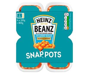 Heinz Baked Beans No Added Sugar Snap Pots 4 x 200 g