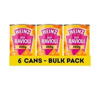 HEINZ Beef Ravioli Pasta, 400 g (Pack of 6) - Freshly Made Pasta Ravioli in a Juicy Tomato Sauce