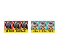 Heinz Classic Soup: Cream of Tomato Soup, 400 g (Pack of 12) - vegetarian soup with plant power & Beanz, 415 g (Pack of 12) - Vegan Baked Beans in a