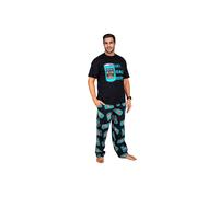 HEINZ Mens Pyjamas Set PJs T-Shirt Long Bottoms Breathable Loungewear Comfy Nightwear Baked Beans Funny Gifts for Men (M, Black)