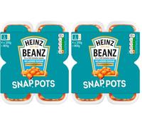 Heinz No Added Sugar Baked Beans Snap Pots 4 x 200g (Pack of 2)