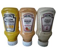 Heinz Sauce Bundle 1 Burger Sauce 1 New York Style Deli Mild Mustard and 1 Garlic Sauce. (240g,220ml)