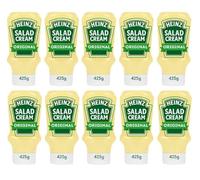 Heinz Squeezy Salad Cream - Pack of 10 × 425 g - Tangy British Condiment for Salads & Sandwiches