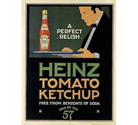 Heinz tomato ketchup retro shabby chic vintage style picture metal wall plaque sign (150mm x 100mm)