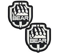 Heiorpai 2Pcs Glow in Dark Escape from Tarkov Bear PVC Rubber Patch Decorative Hook Fasteners Backing Patch