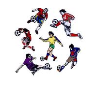 Heiorpai 6Pcs Football Soccer Player Patch Embroidered Cool Iron On or Sew On Patches