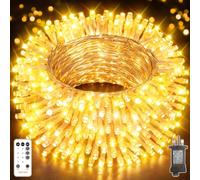 HeiPard Fairy Lights Plug in, 60m 600 LED Warm White Clear Wire with Remote | Mains Powered 8 Modes Memory Timer IP44 Waterproof Indoor Outdoor String Lights Christmas Tree Garden Bedroom Wedding Party