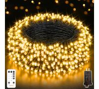 HeiPard Outdoor Christmas Tree Lights 20m 200 LED Warm White Mains Powered