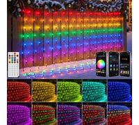 HeiPard Smart RGB Net Lights Outdoor 200LED 3x2m IP44 Waterproof with APP | DIY Mesh Fairy Lights, Plug in String Lights, Remote, Dimmable, Timer, Christmas/Window/Garden/Indoor Decoration