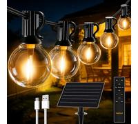 HeiPard Solar Lights Outdoor Garden, 49.2Ft/15m 25+2 LED Festoon Lights
