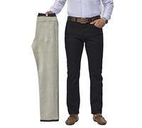 heipeiwa Men's Winter Fleece Lined Jean Thermal Relaxed Fit Warm Denim Pants, Straight Leg Formal Black, Small