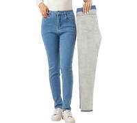 heipeiwa Women's Winter Jeans Fleece Lined Jeans Thermal Thick Skinny Denim Pants Slim Stretch Warm Jeggings, Bluesea, X-L Shorts