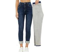 heipeiwa Women's Winter Jeans Fleece Lined Jeans Thermal Thick Skinny Denim Pants Slim Stretch Warm Jeggings, Blue Classicwash, M