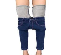 heipeiwa Womens Winter Jeans Thick Skinny Pants Fleece Lined Slim Stretch Warm Jeggings, Blue, XL