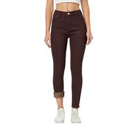 heipeiwa Womens Winter Jeans Thick Skinny Pants Fleece Lined Slim Stretch Warm Jeggings, Brown 01, Large