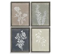 Heiple Framed Wall Art Set of 4 for Boho Home decor Botanical Print Wall Art for Rustic Vintage Farmhouse Wall Decor for Living Room