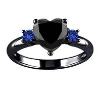 Heiress Ring European And American Heart Ring Electroplating Black Hand Jewelry Ring Men Fashion (D, 9)