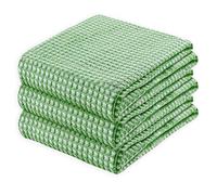 HEIRLOOM COMFORT 100% Cotton Waffle Kitchen Towels - Pack of 3 Absorbent & Quick-Drying Dish Towels - Soft Towels for Drying, Cleaning, Cooking - Washable, Durable, Reusable - 66x40 cm, Mint Green