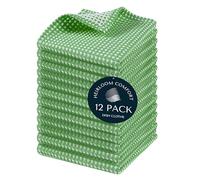 HEIRLOOM COMFORT 12 Pack Dual Tone Waffle Weave Dish Cloth, 30x30 cm, 100% Cotton Dishcloth Set, Super Absorbent, Quick Drying, Soft Hand Towels for Cleaning, Washing, Durable, Mint Green