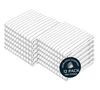 HEIRLOOM COMFORT Ash Grey Striped Dish Towels 12 Pack, Ultra Absorbent, Classic Stripe Towel Set, Quick Dry Cotton Kitchen Towels for Cleaning Counters, Drying Dishes, Everyday Cleanup