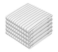 HEIRLOOM COMFORT Ash Grey Striped Dish Towels 5 Pack, Ultra Absorbent, Classic Stripe Towel Set, Quick Dry Cotton Kitchen Towels for Cleaning Counters, Drying Dishes, Everyday Cleanup
