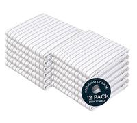 HEIRLOOM COMFORT Beige Stripe Kitchen Towels, 12 Pack, 100% Cotton, Super Absorbent and Quick Dry, Classic Striped Towel Set, Durable Dish Cloths for Kitchen Use, Cleaning & Drying Dishes