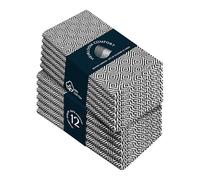 HEIRLOOM COMFORT Black Cloth Napkins Set of 12, 40x40 cm, Diamond Weave, 100% Cotton, Soft, Durable, Reusable Table Linen for Family Dinners, Halloween, Wedding, Events & Everyday Dining