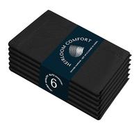 HEIRLOOM COMFORT Black Cloth Napkins Set of 6, 18 x 18 Inch - 100% Cotton, Soft, Durable, Absorbent, Reusable, Washable - Hemstitch Mitered Edges - Ideal for Dinner, Weddings, Formal Events, Everyday