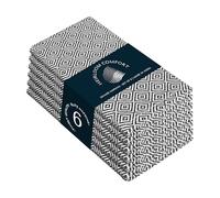 HEIRLOOM COMFORT Black Cloth Napkins Set of 6, 40x40 cm, Diamond Weave, 100% Cotton, Soft, Durable, Reusable Table Linen for Family Dinners, Halloween, Wedding, Events & Everyday Dining