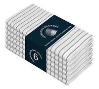 HEIRLOOM COMFORT Black Stripe Cloth Napkins Set of 6, 45x45 cm, 100% Cotton, Durable Classic Striped Table Napkin for Dinner, Events, Halloween, Wedding, Reusable and Washable Fabric for Daily Use