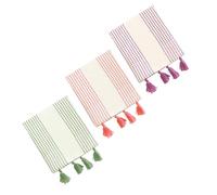 HEIRLOOM COMFORT Decorative Dotted Kitchen Towels 3 Pack, Super Absorbent, 100% Cotton, Fast Dry Towels with Tassels for Everyday Use, Cleaning, and Drying Dishes - Mint Green, Orange, Burgundy