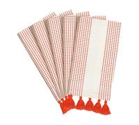 HEIRLOOM COMFORT Decorative Dotted Kitchen Towels 40x66 cm, 5 Pack, Soft, 100% Cotton, Absorbent, Fast-Dry Dish Towels with Tassels for Everyday Use, Cleaning, and Drying Dishes, Orange & Natural