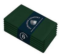 HEIRLOOM COMFORT Forest Green Cloth Napkins 18x18 Inches, 6 Pack - Reusable, Absorbent, Durable, Soft, Washable - Hemstitch Mitered Edges - Perfect for Dinner, Fall, Weddings, Holiday, Everyday Use