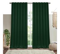 HEIRLOOM COMFORT Forest Green Solid Panel Curtains, 63 Inches Long, Set of 2, 100% Cotton, Light Filtering for Privacy, Nature-Inspired Farmhouse Look, Great for Bedroom, Living Room, 54" W x 63" L