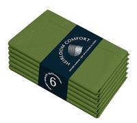 HEIRLOOM COMFORT Hemstitch Cloth Napkins 6 Pack, 100% Cotton, 45x45 cm, Mitered Edges, Soft, Washable Napkins, Perfect for Hotels, Restaurants, Lunch, Weddings, Parties, Everyday Use, Mint Green