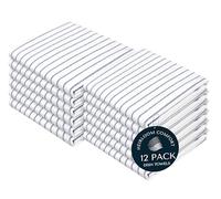 HEIRLOOM COMFORT Indigo Blue Stripe Kitchen Towels, 12 Pack, 100% Cotton, Super Absorbent and Quick Dry, Classic Striped Towel Set, Durable Dish Cloths for Kitchen Use, Cleaning & Drying Dishes