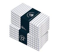 HEIRLOOM COMFORT Indigo Blue Stripe Napkins Set of 12, 45x45 cm, 100% Cotton, Classic Striped Table Linen Napkin for Formal Events, Holiday Dinners, Reusable and Washable Fabric for Everyday Dining
