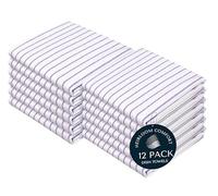 HEIRLOOM COMFORT Lavender Stripe Kitchen Towels, 12 Pack, 100% Cotton, Super Absorbent and Quick Dry, Classic Striped Towel Set, Durable Dish Cloths for Kitchen Use, Cleaning & Drying Dishes