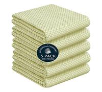 HEIRLOOM COMFORT Lemon Green Honeycomb Kitchen Towels 3 Pack, 40x66 cm, 100% Cotton, Quick Drying, Super Absorbent, Reusable & Washable Dish Towels for Drying, Cleaning, and Everyday Use