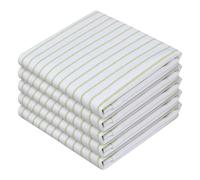 HEIRLOOM COMFORT Lemon Green Stripe Kitchen Towels (5 Pack), 100% Cotton, Classic Striped, Super Absorbent & Durable Dish Cloths, Quick Dry Towel Set for Drying Dishes, Everyday Kitchen Cleaning